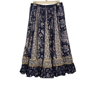 Floral Broomstick Maxi Tiered Patchwork The Great American Square Dance Skirt